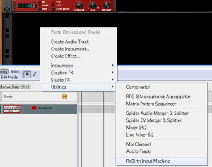 ReBirth Input Machine lives under Utilities